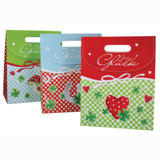 Geschenktasche 3-fach -Ganz viel Gl&uuml;ck ca 12,5x25x31,5cm