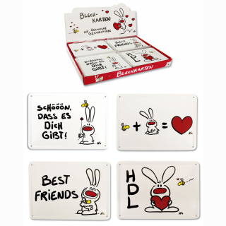 NIC - sheet metal card 4-fold sorted - approx 14.5x10cm