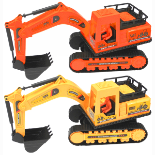 Digger with fly wheel and many accessories, in bag,14 x 22 cm