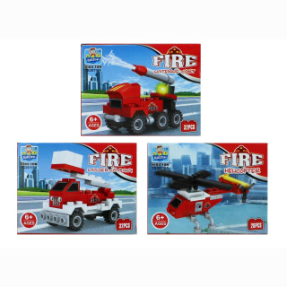 Bausteine Bausatz Feuerwehr 3 fach sortiert in Box ca 9,5x7,5x5cm