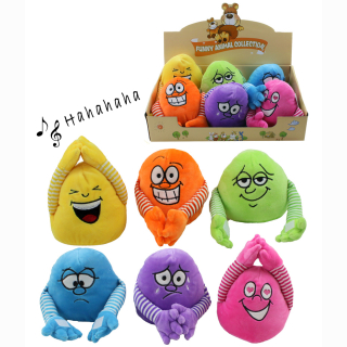 Lachsack mit Armen und Beinen und Soundchip  ca 14cm