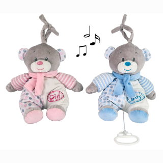 Spieluhr B&auml;r 2-farbig sortiert ca 24cm