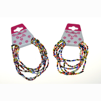 Armband 6 St&uuml;ck an Karte - 4-farbig sortiert