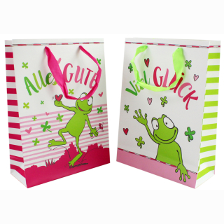 HALLO GL&Uuml;CK Geschenktasche ca 30 x 22 x 9 cm