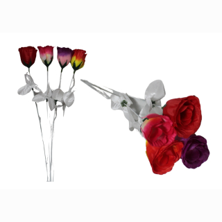 45cm rose bud with glitter,4 colors