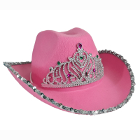 Cowboyhut mit Krone rosa