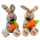 Bunny sitting with carrot 2-assorted about 22cm