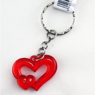 Doppelherz an Schl&uuml;sselanh&auml;nger ca 6,5 cm