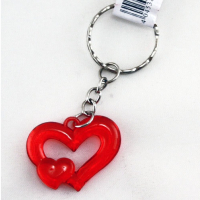 Doppelherz an Schl&uuml;sselanh&auml;nger ca 6,5 cm