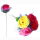 Rose mit pinkem Glitzer 4-farbig sortiert - ca 25 cm