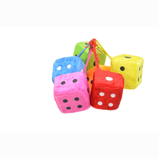 Pl&uuml;sch W&uuml;rfel 6-fach sortiert, 5 cm