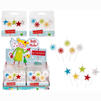 Glitzerkerzen 5er Set  HELLO WINTER in Schachtel ca 10x8x2cm