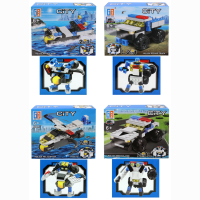 Bausteine 2 in 1 Polizei, Roboter - in Box ca 14x11,5x4cm