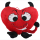 Plush heart as a devil, with stick Come to Play 36 cm