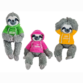 Faultier mit Pullover 3-farbig sortiert - ca 25/40cm