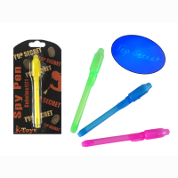 Secret pen with light 4 colors sorted on card approx. 13 cm
