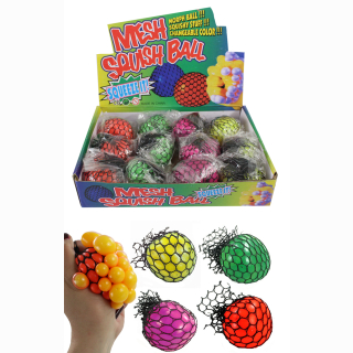 Knautschball im Netz 4 farbig sortiert kugeln - ca 6cm