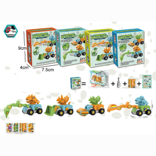 Bausteine-Set Dinofahrzeug 4 Fach sortiert