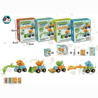 Bausteine-Set Dinofahrzeug 4 Fach sortiert