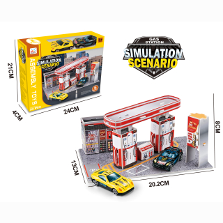 Tankstellen Station im Box verpackt ca 24x21x4,5cm