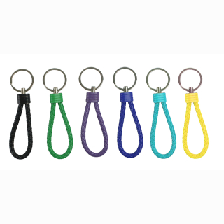 Schlaufe geflochten 6 Farben sortiert an Schl&uuml;sselanh&auml;nger ca 8,5cm