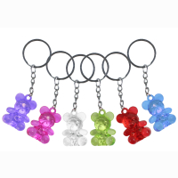 B&auml;r 6 Farben sortiert an Schl&uuml;sselkette ca 3 cm