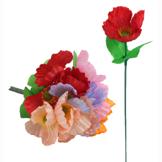Klatschmohn 5 Farben sortiert ca 26cm