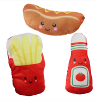 Ketchup, Pommes und Hotdog mit Gesicht sortiert ca 15cm