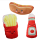 Ketchup, Pommes und Hotdog mit Gesicht sortiert ca 15cm