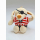Pl&uuml;sch Piratenhund sitzend, mit Anker besticktem T-Shirt und Augenklappe, beige, 24 cm