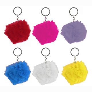 Pl&uuml;sch Ball Schl&uuml;sselkette, 6-fach sortiert ca &Oslash; 6 cm