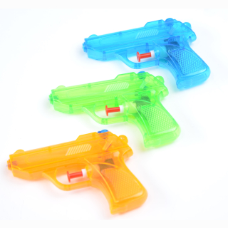 Wasserpistole transparent, 3 Farben sortiert ca 14 cm