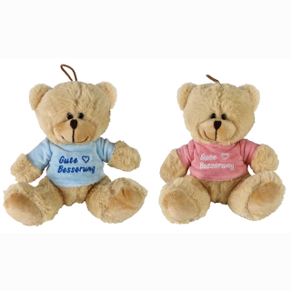 B&auml;r mit Shirt 2 Farben sortiert ca 18 cm