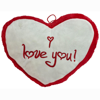 Herz rot beige "I love you" ca 41x32cm