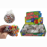 Knautschball im Netz 4 farbig sortiert kugeln - ca 6 cm