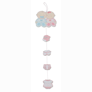 Bieco Holz Dekoh&auml;nger rosa - ca 60cm