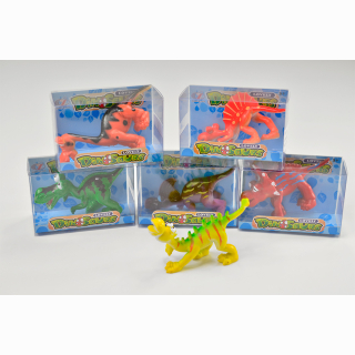 Funny dinos with big eyes, 6 assorted, 24 pieces per display, 9 x 6 cm