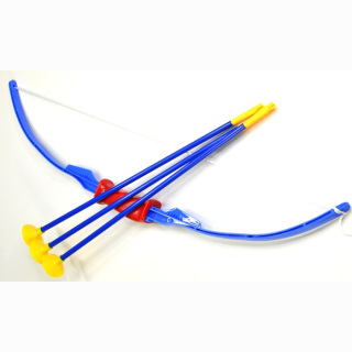 Pfeil und Bogen zum Zusammenbauen, Bogen (70 cm) und 3 Pfeile, in Dose, 43 cm