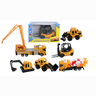 Baufahrzeug  6-fach sortiert, in Box, 16 x 6 cm