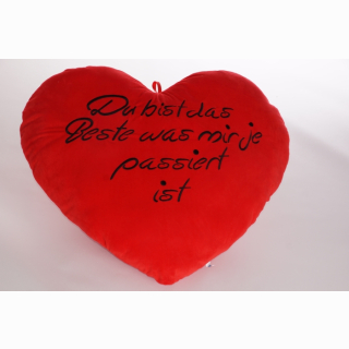 plush heart with german writing