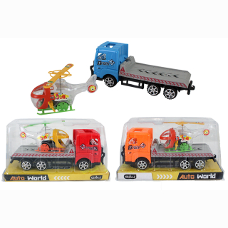Truck, with trailer and cargo, 3 assorted, in box, 19 x 10 x 7 cm