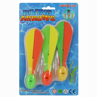 Diving arrow, 3 pieces set on card, 25 x 15 cm (price per card)