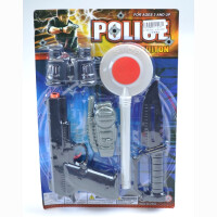 Police card, with gun, knife and accessories, on card, 38...