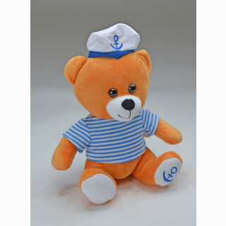 Seeb&auml;r Kuddel mit Ringelshirt und Kapit&auml;nsm&uuml;tze ca 25 cm