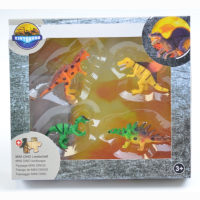 Dinosaur set, with 4 dinos and buildable ground, in box,...