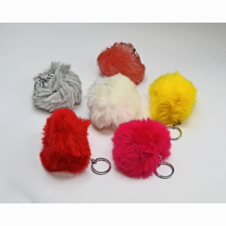 Plush ball, keyring, 6 assorted, 12 pieces in bag, &Oslash; 8 cm