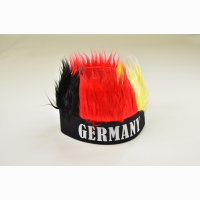 M&uuml;tze Deutschland mit Haaren Deutschland, Schwarz,...