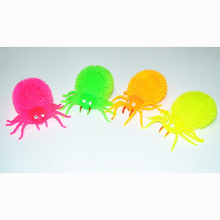 Flashing spider, 4 assorted, 12 pieces in display, 9 cm