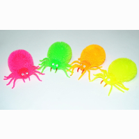 Leuchtspinne 4-fach sortiert, 12 St&uuml;ck im Display, 9 cm