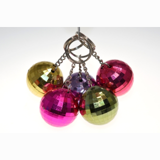 Disco ball, keyring, 12 pieces on card, &Oslash; 4 cm
